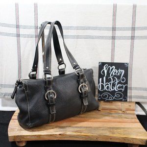 Coach Black Pebbled Leather Chelsea Satchel
